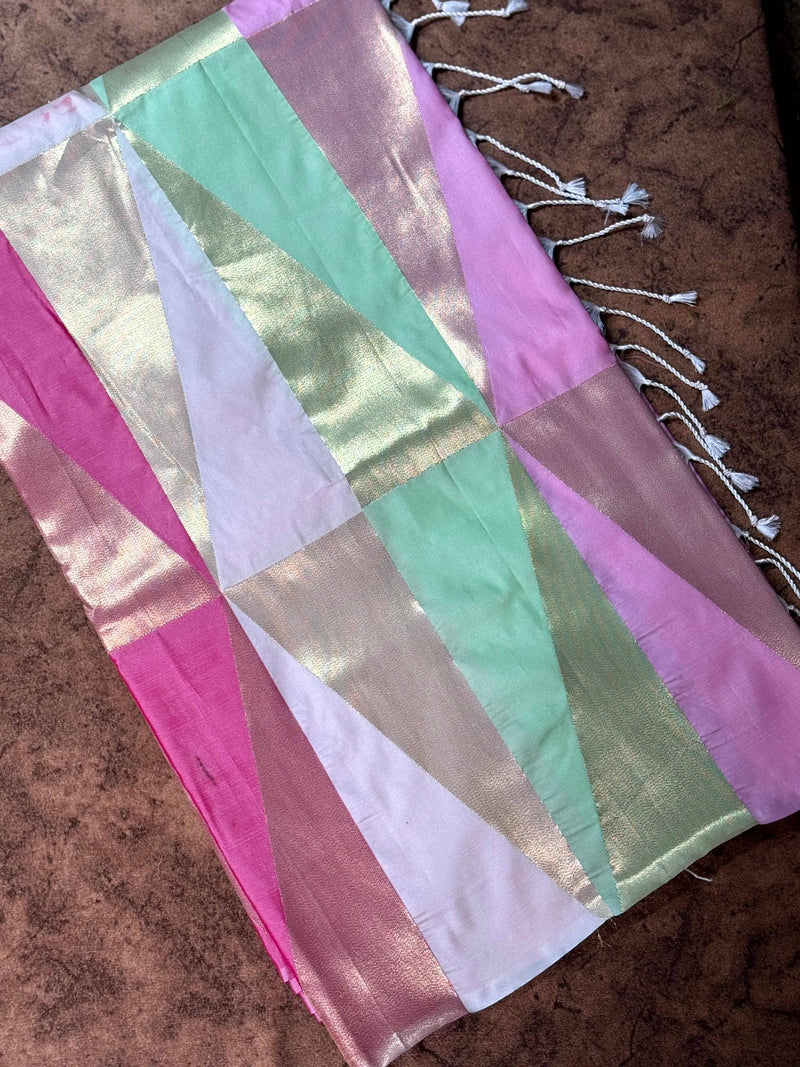 Multicolor Geometric Kanjivaram Silk Saree
