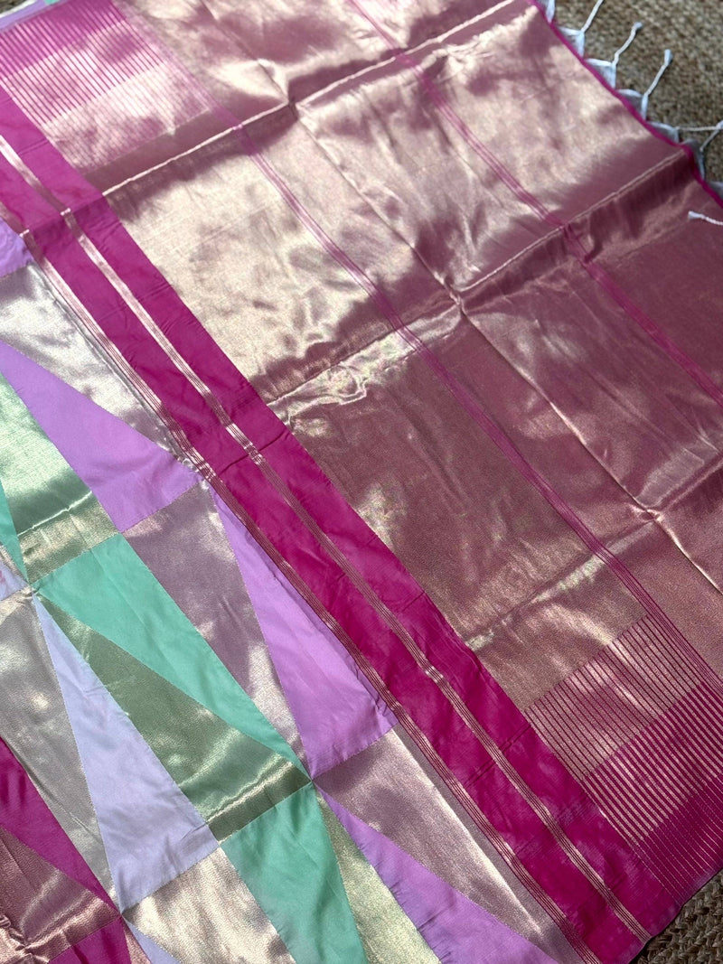 Multicolor Geometric Kanjivaram Silk Saree