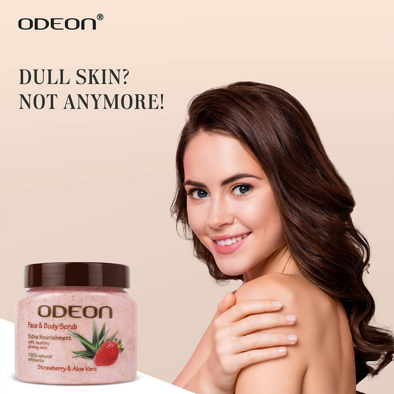 Odeon Strawberry & Aloe Vera Face and Body Scrub