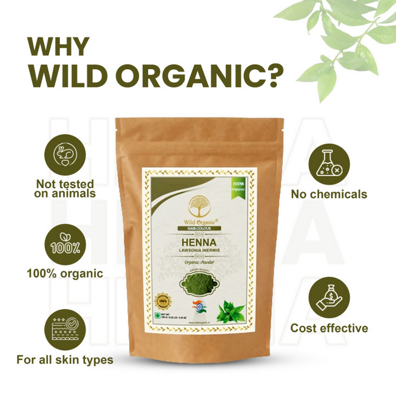 Wild Organic Henna Hair Colour Powder For Smooth Hair Pack
