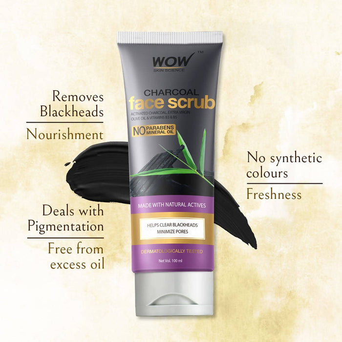 Wow Skin Science Charcoal & Hyaluronic Acid Detox Face Scrub