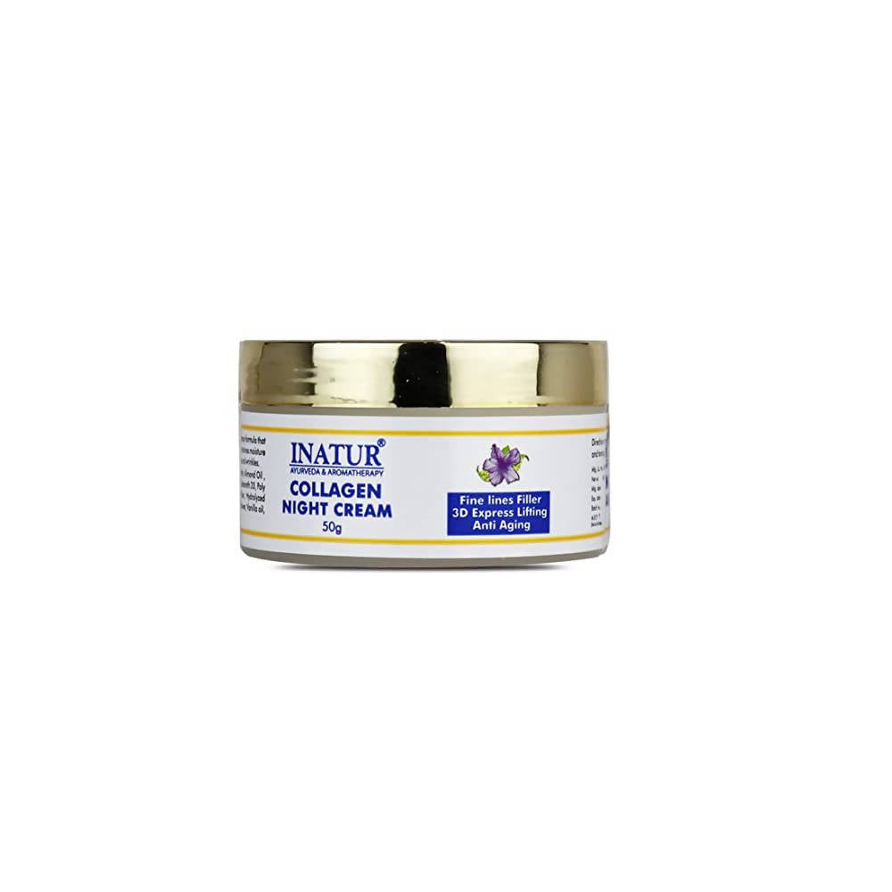 Inatur Collagen Night Cream jar on a white background