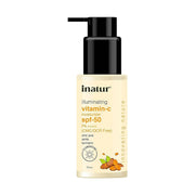 Inatur illuminating vitamin-c moisturizer SPF-50 bottle on a white background