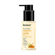Inatur illuminating vitamin-c moisturizer SPF-50 bottle on a white background