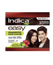 Indica Easy Shampoo Hair Color package for dark brown hair on a white background