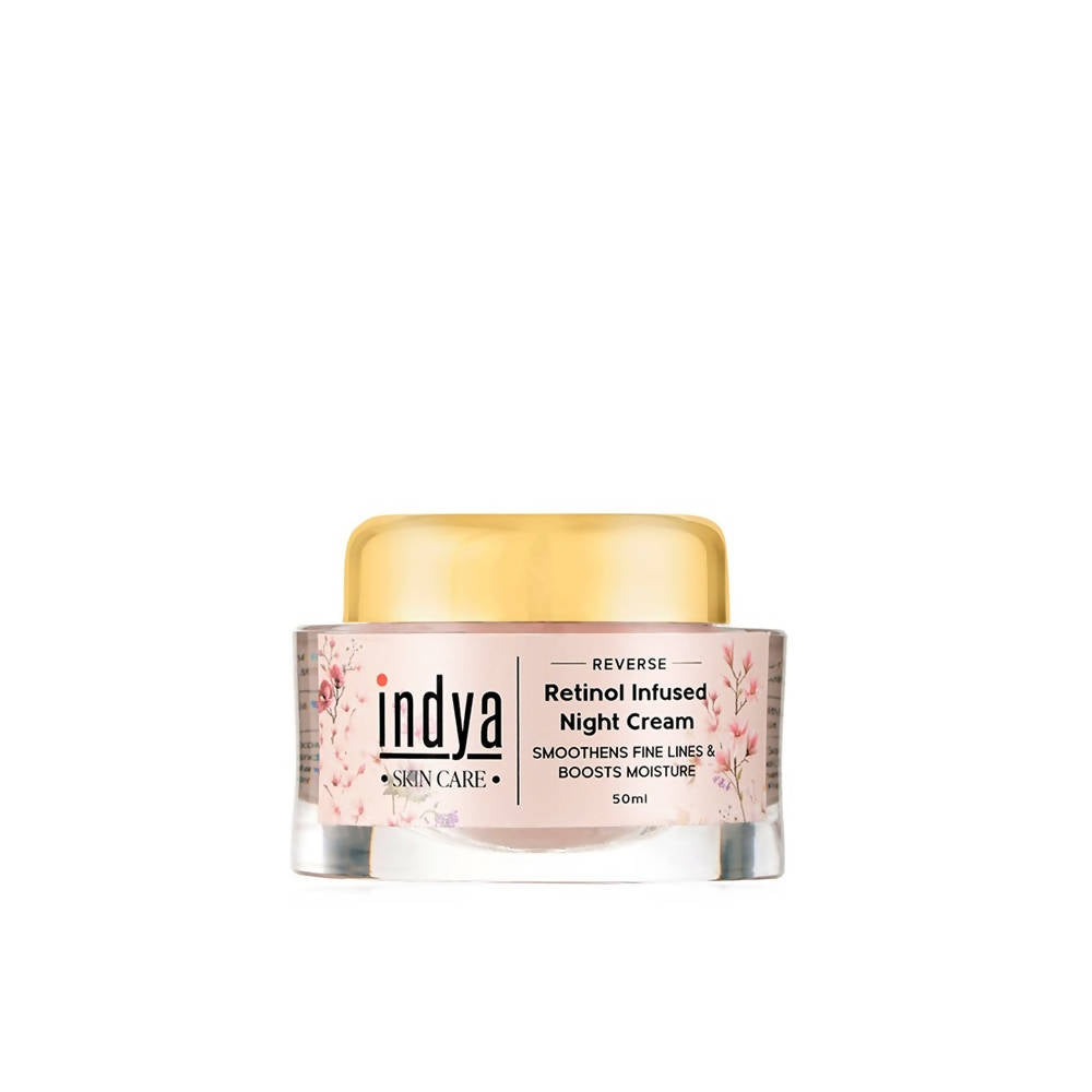 Indya skincare night cream jar on a white background