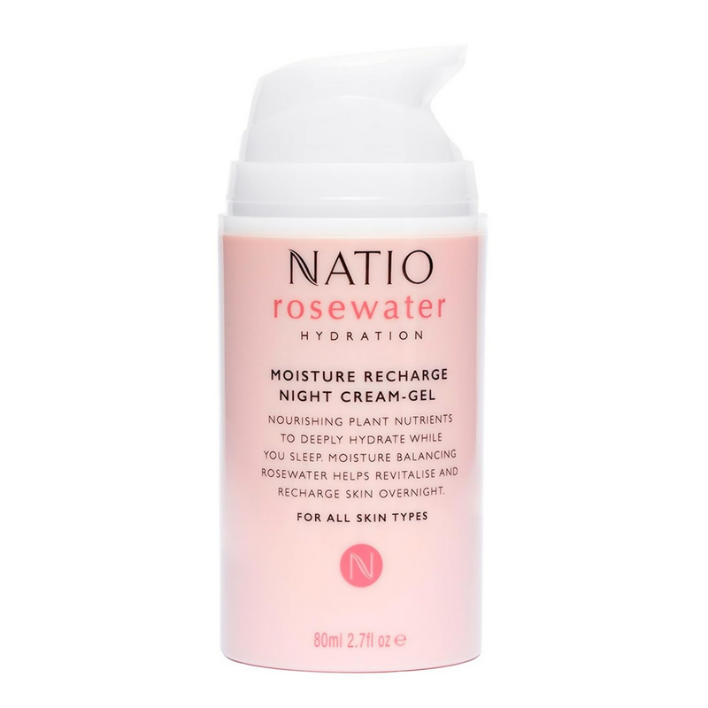 Natio Rosewater Moisture Recharge Night Cream Gel