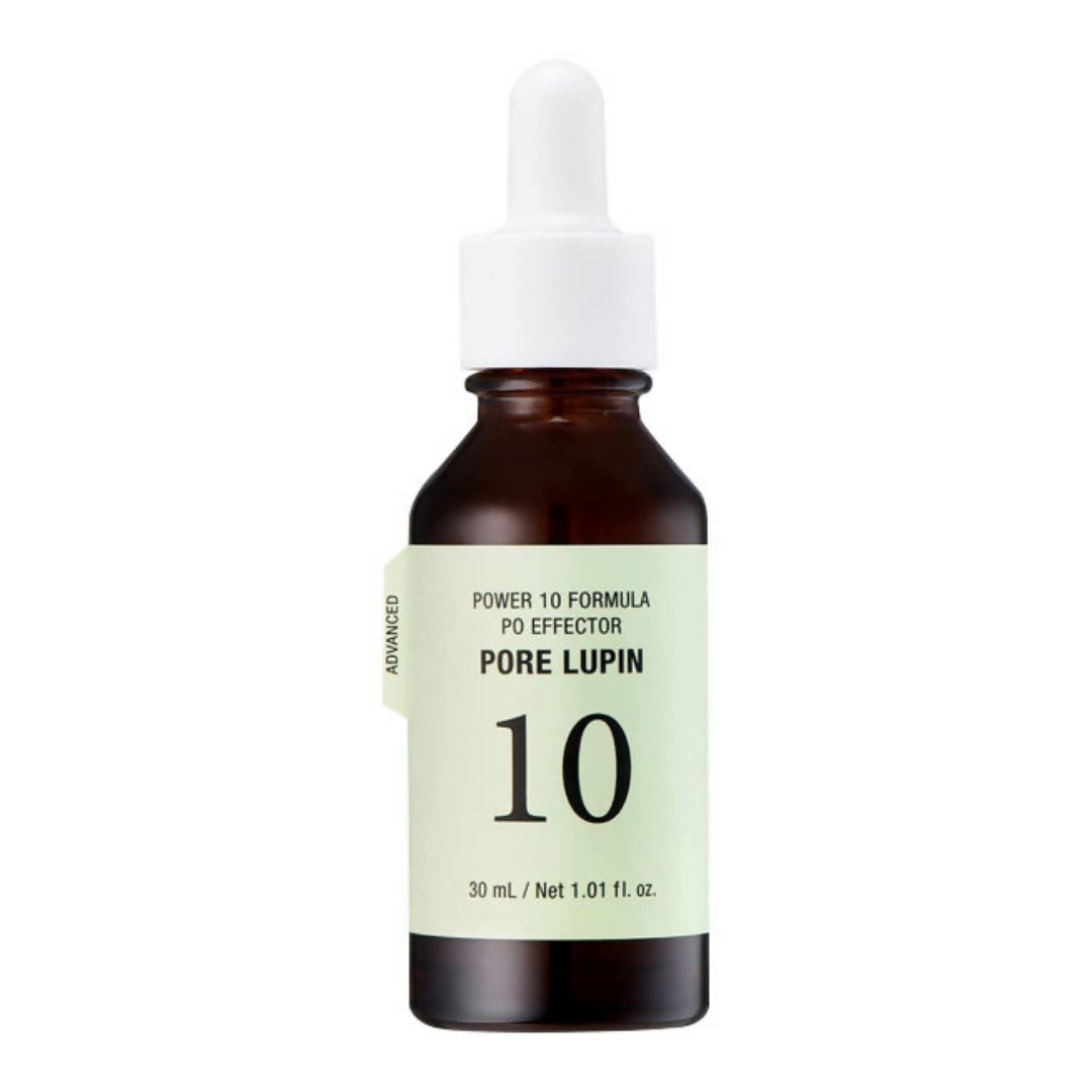 Bottle of Pore Lupin skincare product on a white background
