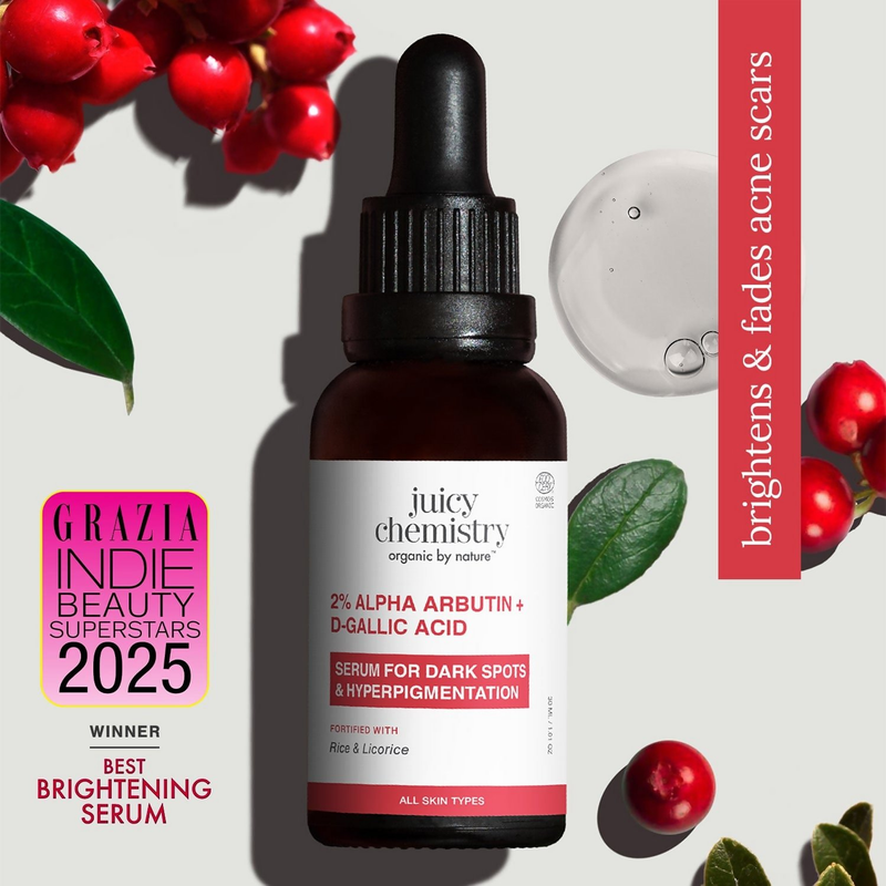 Juicy Chemistry 2% Alpha Arbutin + D-Gallic Acid Face Serum
