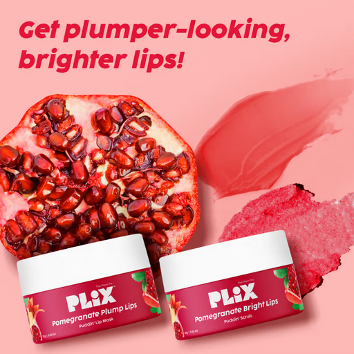 PLIX The Plant Fix Pomegranate Plump Puddin Lip Mask & Bright Lips Scrub Combo