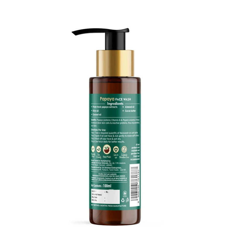 Lakshmi Krishna Naturals Papaya Face Wash