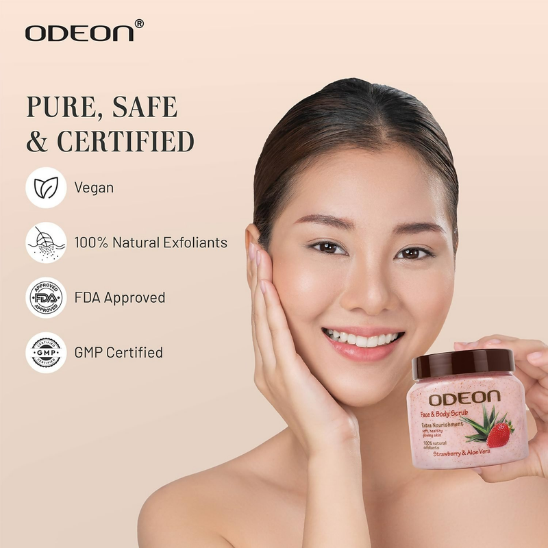 Odeon Strawberry & Aloe Vera Face and Body Scrub
