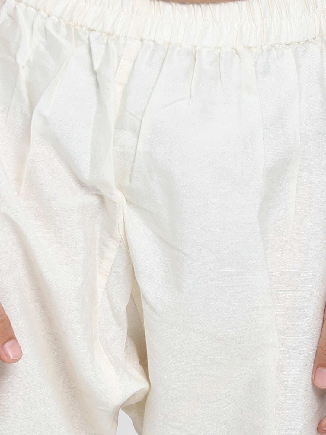 Boy's Cream Kurta With Pyjama Set