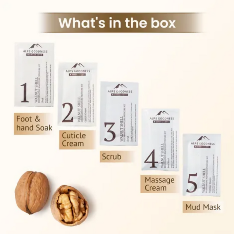 Alps Goodness Walnut Shell Rejuvenating Manicure Pedicure Kit