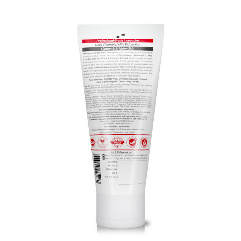 Volamena L -Glutathione Gluta + Face Wash