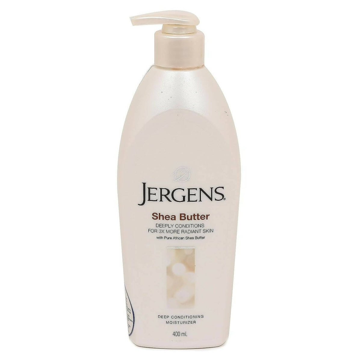 Jergens Shea Butter lotion bottle on a white background