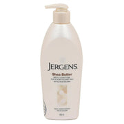 Jergens Shea Butter lotion bottle on a white background