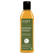 Jiva Ayurveda Massagol bottle on a white background