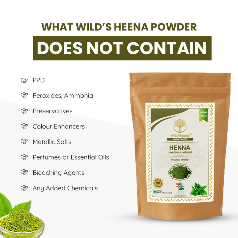 Wild Organic Henna Hair Colour Powder For Smooth Hair Pack