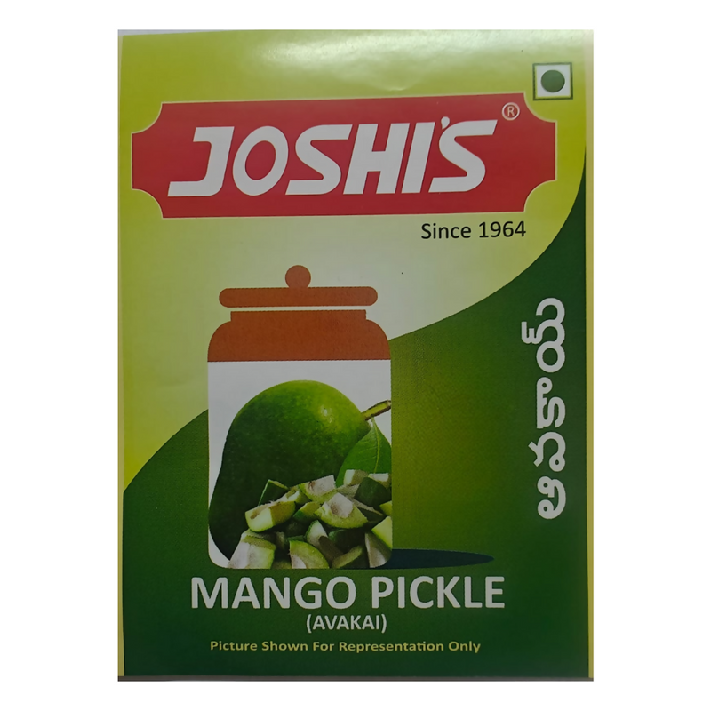 Box of Joshis Mango Pickle with green and red design