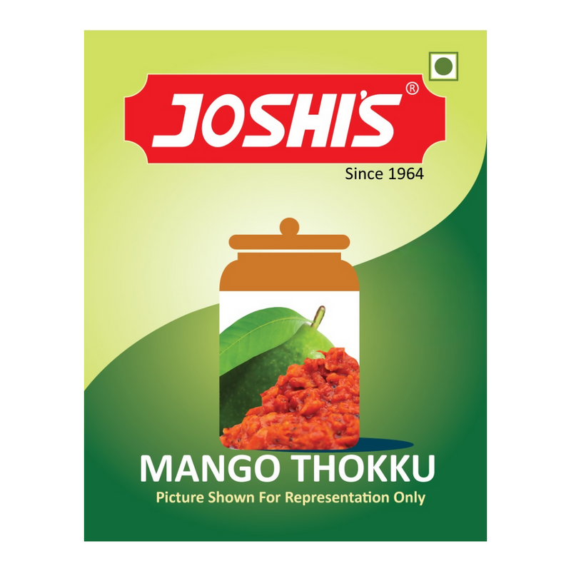 Joshi's Mango Thokku packaging with green and red design