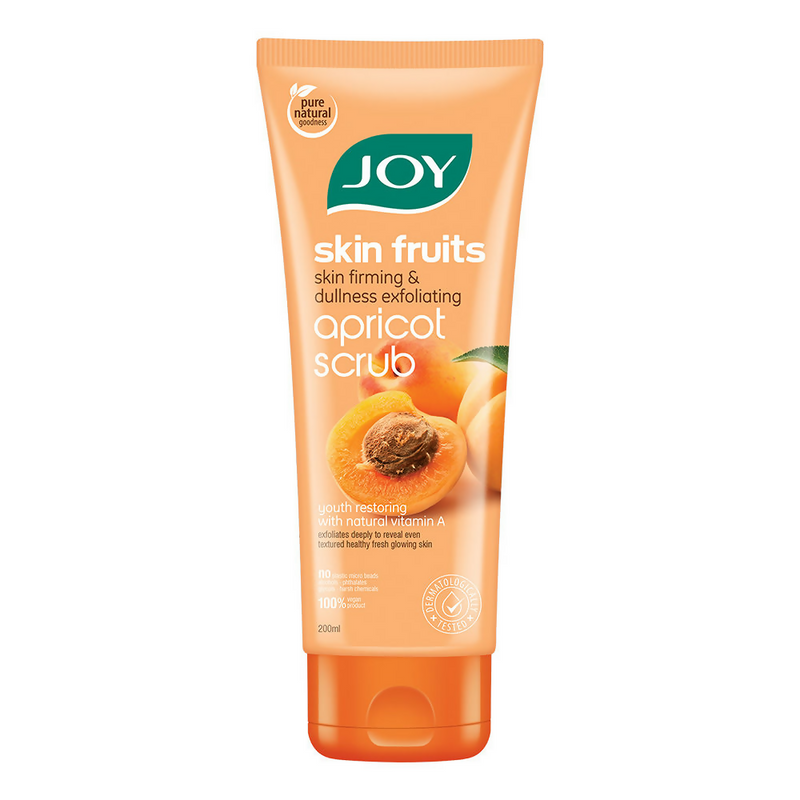 Joy apricot scrub packaging on a white background
