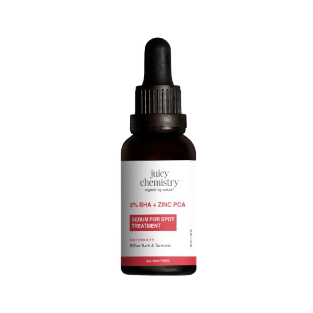 Juicy Chemistry serum bottle with dropper on a white background