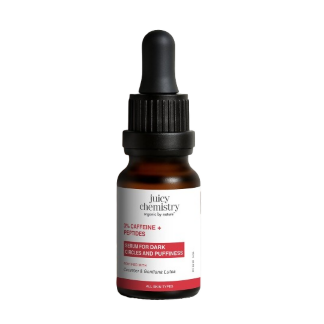 Brown bottle with dropper labeled 'juicy chemistry' on a white background