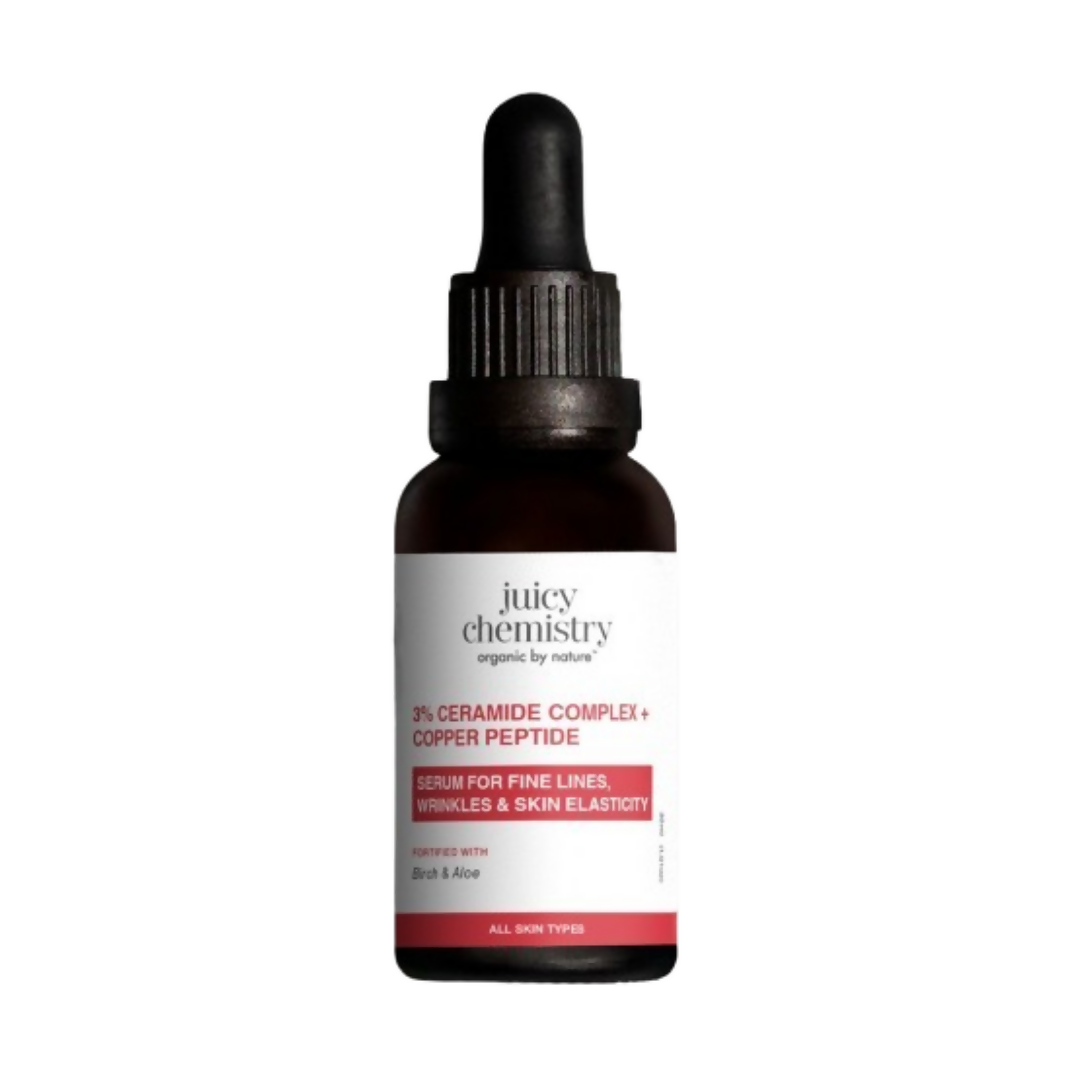 Juicy Chemistry skincare serum bottle on a white background