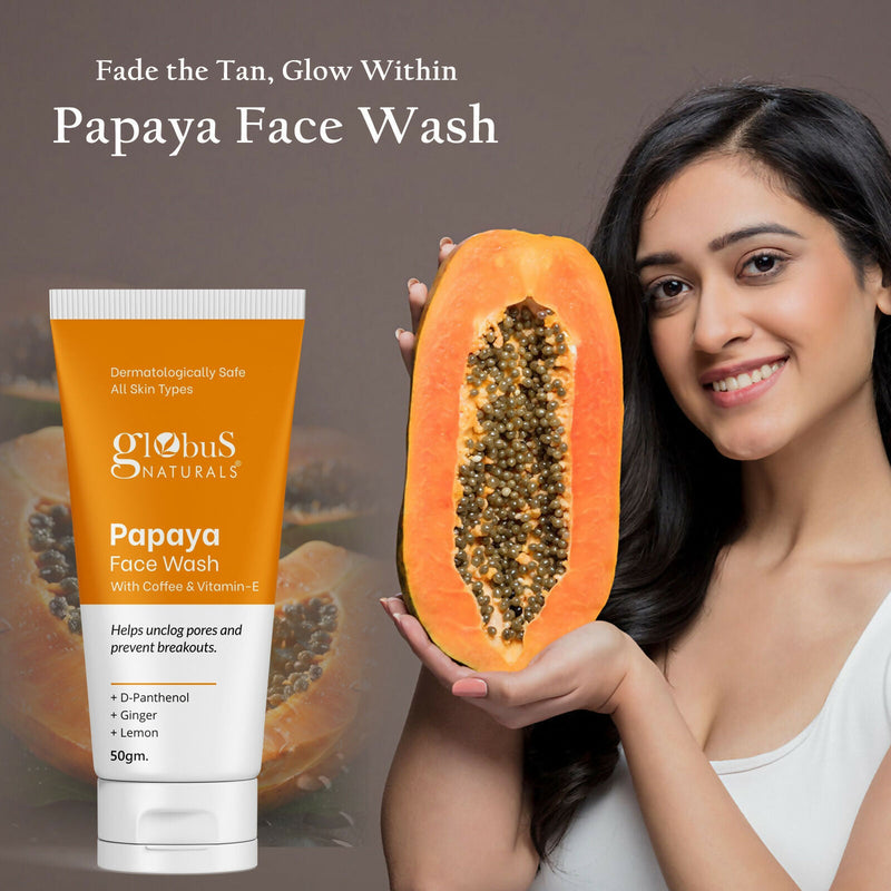Globus Naturals Papaya Face Wash with Coffee & Vitamin-E