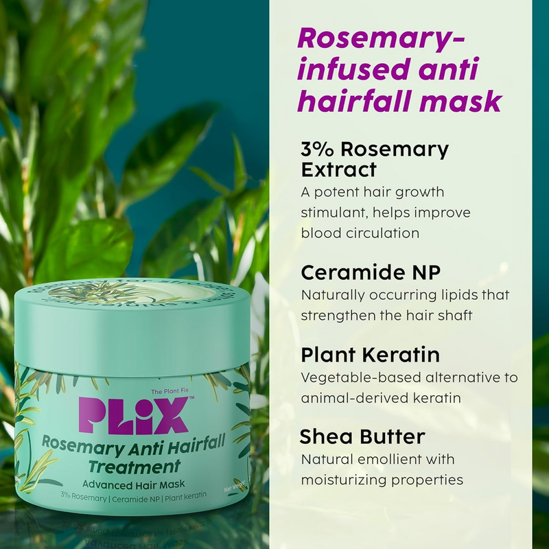 PLIX The Plant Fix Rosemary Anti-Hair Fall Treatment Advanced Hair Mask With 3% Rosemary Extract