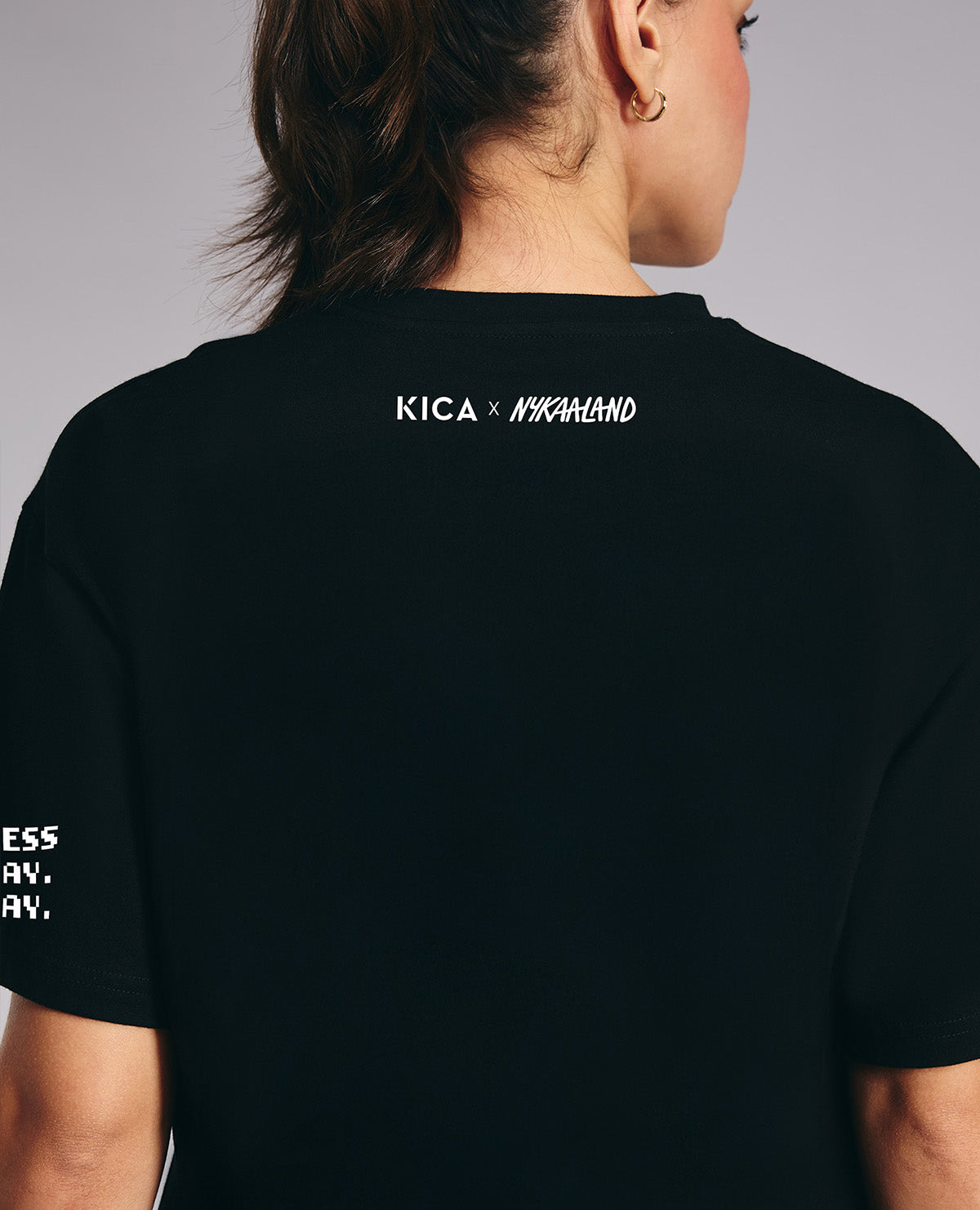 Kica Cotton Oversized Printed Graphic Tshirt -KIC019 NL BLACK