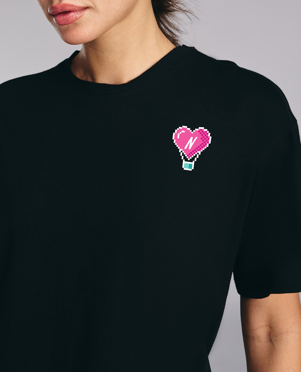Kica Cotton Oversized Printed Graphic Tshirt -KIC019 NL BLACK