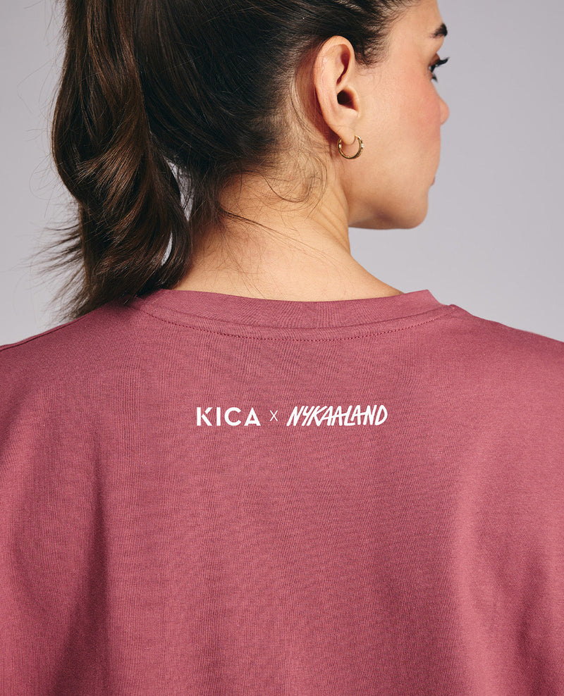 Kica Cotton Oversized Printed Graphic Tshirt -KIC019 NL PINK