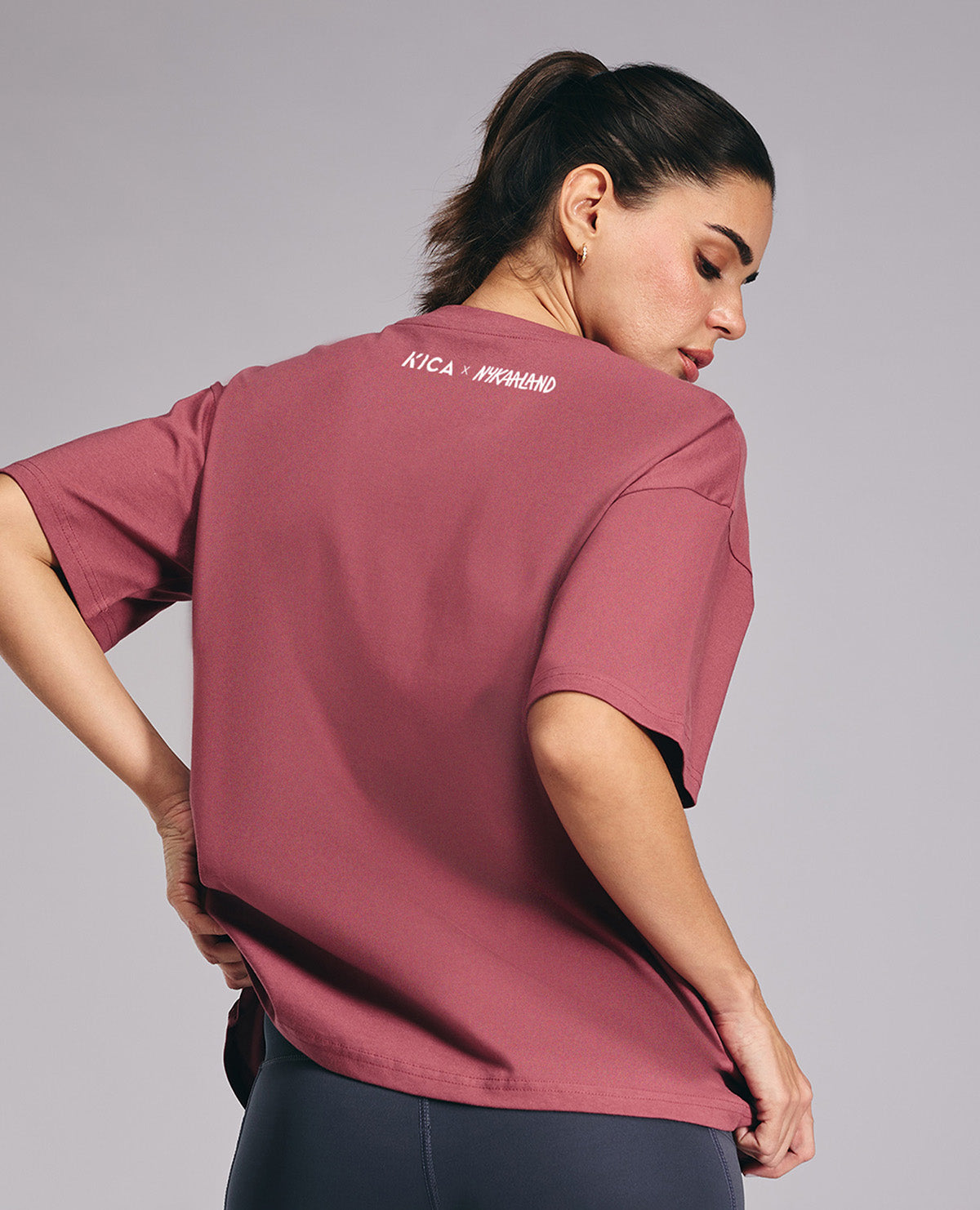 Kica Cotton Oversized Printed Graphic Tshirt -KIC019 NL PINK