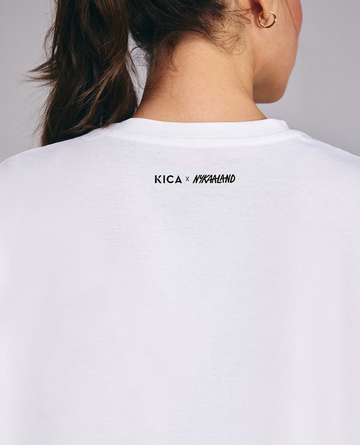 Kica Cotton Oversized Printed Graphic Tshirt -KIC019 NL WHITE