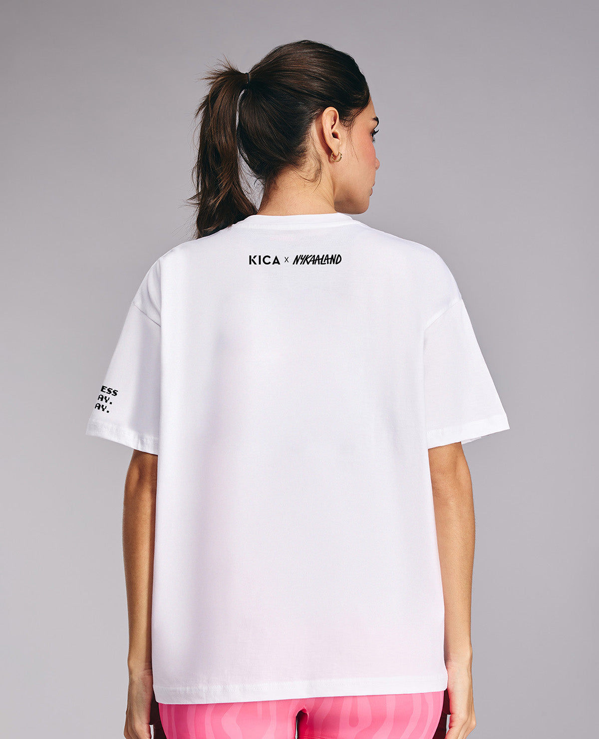 Kica Cotton Oversized Printed Graphic Tshirt -KIC019 NL WHITE