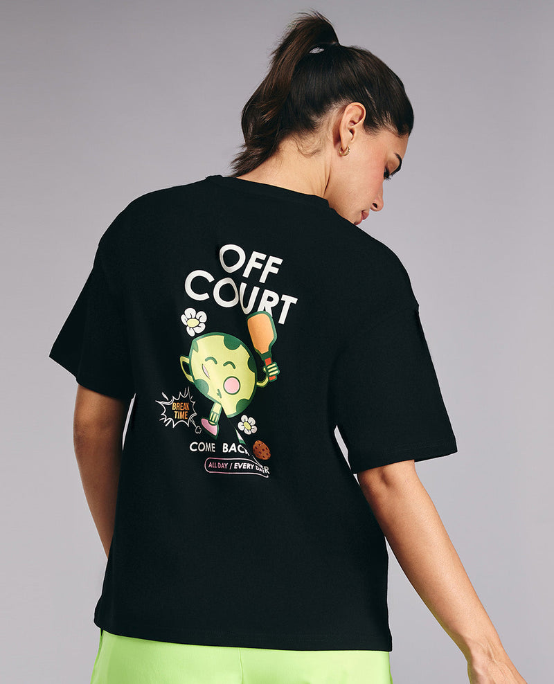 Kica Cotton Oversized Printed Graphic Tshirt -KIC020 Black Pickle