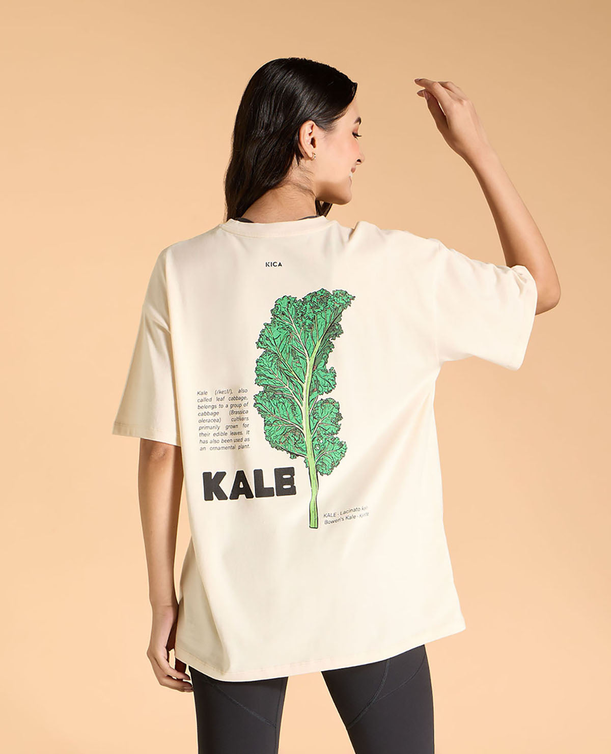 Kica Cotton Oversized Printed Graphic T Shirt Pearl