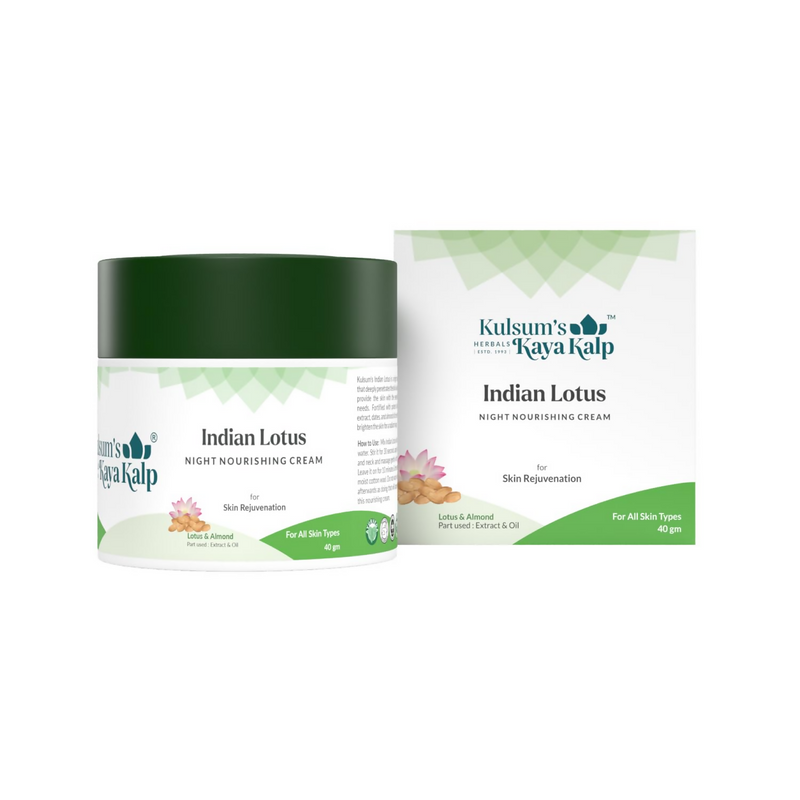 Kulsum's Kaya Kalp Indian Lotus Night Nourishing Cream For Skin Rejuvenation