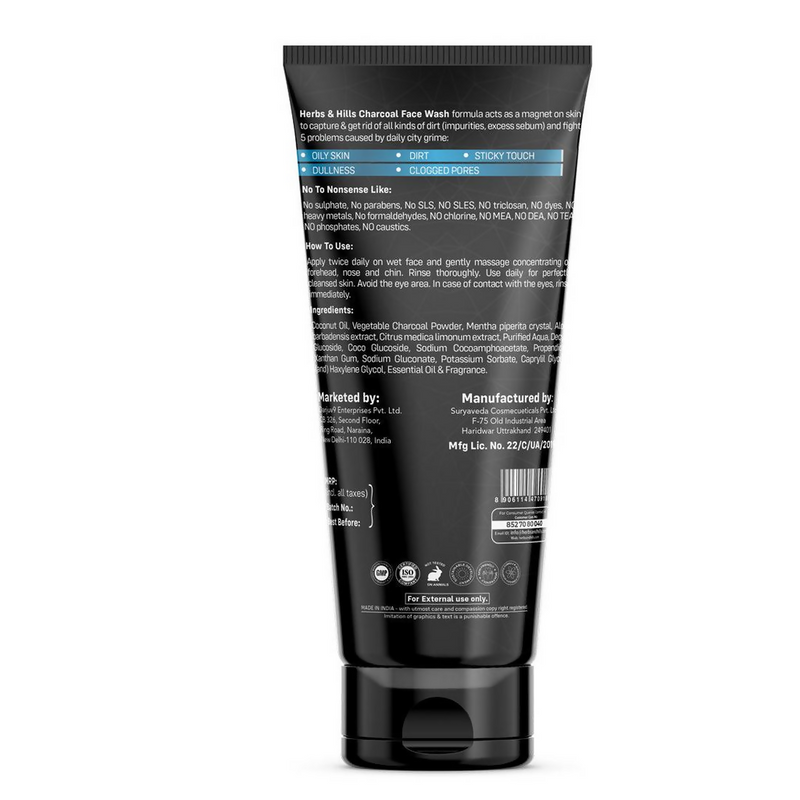 Herbs & Hills Charcoal Face Wash