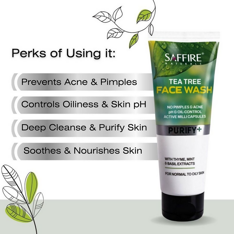 Saffire Naturals Tea Tree Purifying & Cleansing Face Wash