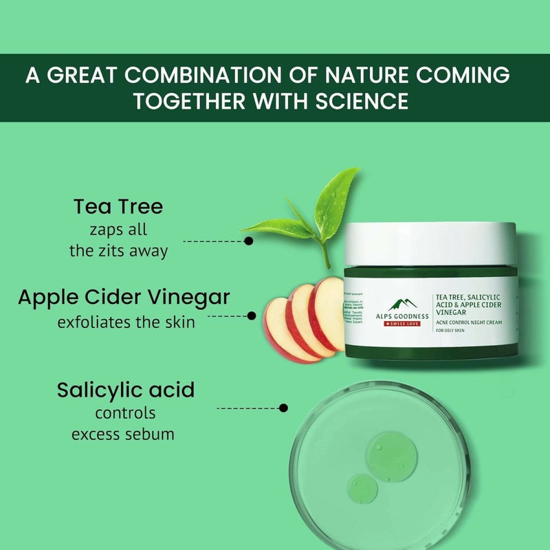 Alps Goodness Tea Tree, Salicylic Acid & Apple Cider Vinegar Acne Control Night Cream