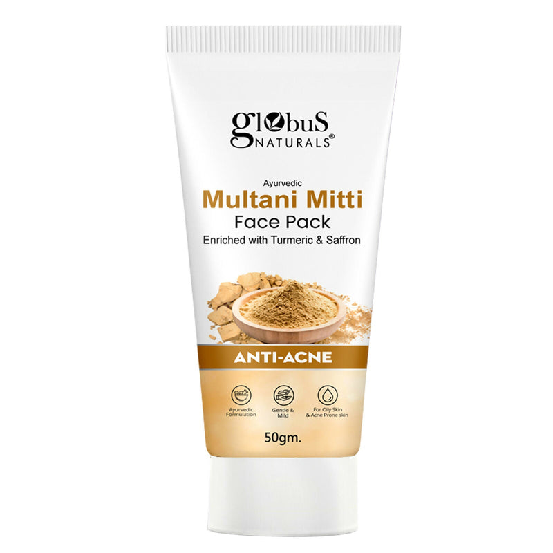 Globus Naturals Anti Acne Multani Mitti Face Pack, For Oily & Acne Prone Skin