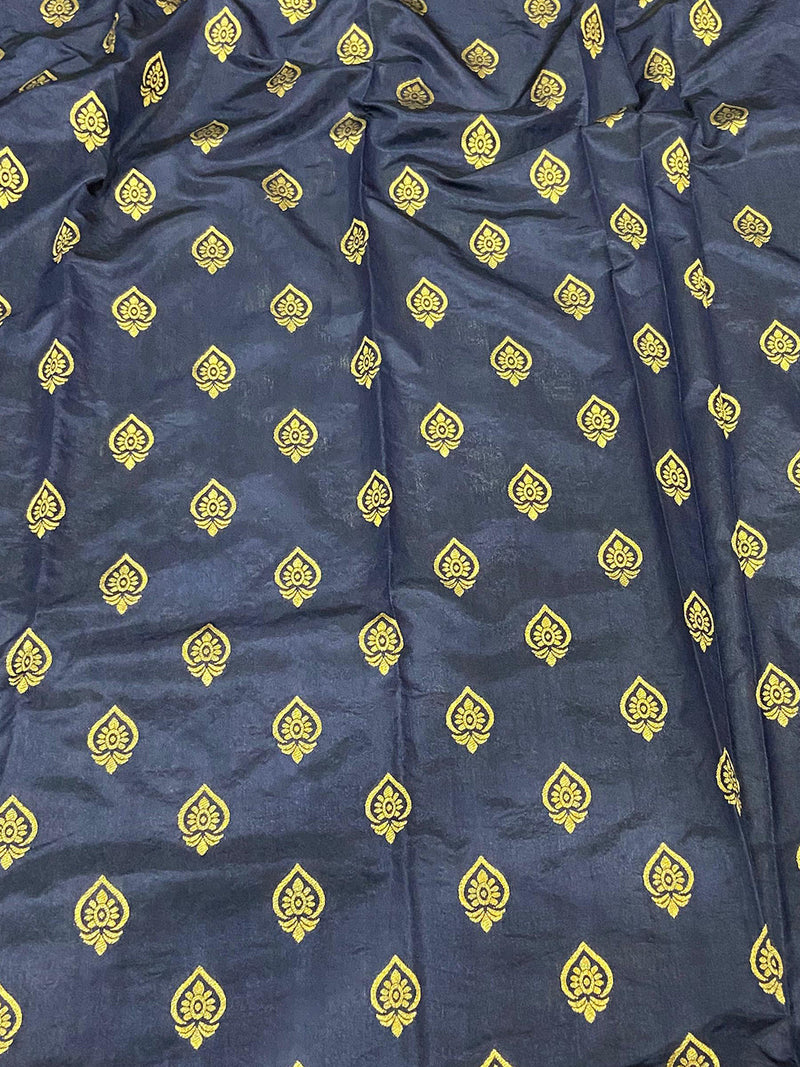 Navy Banarasi Mina Kari Katan Silk Saree