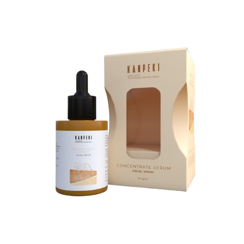 KANPEKI concentrate serum bottle and packaging on a white background