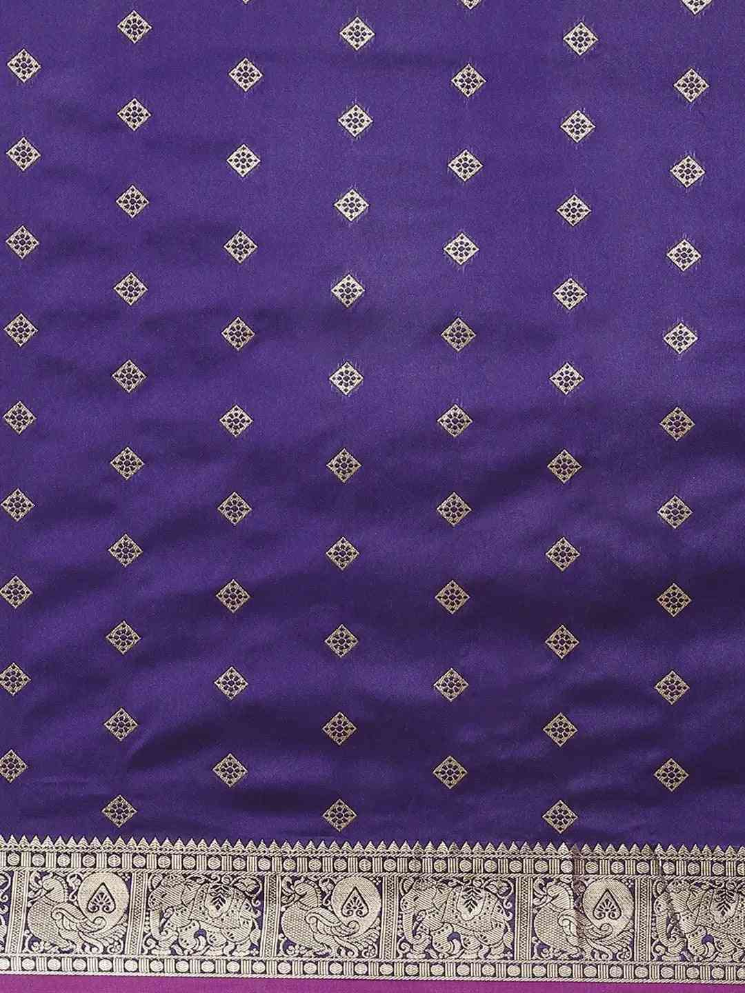 Indigo Colour Kanjivaaram Soft Silk Kanchi Zari Weaving Saree