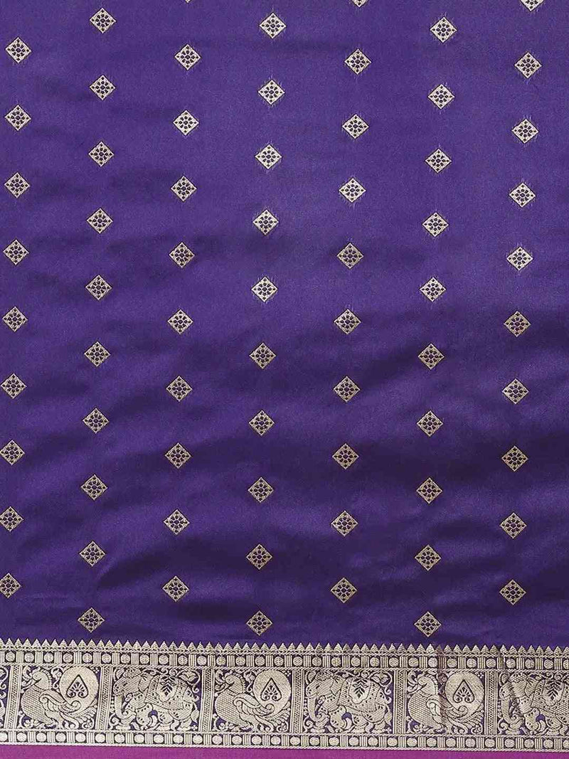 Indigo Colour Kanjivaaram Soft Silk Kanchi Zari Weaving Saree