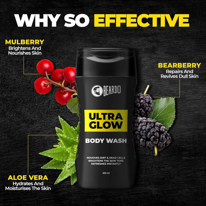 Beardo Ultra Glow Bodywash & Facewash Duo Kit Hydrated and Refreshing Skin