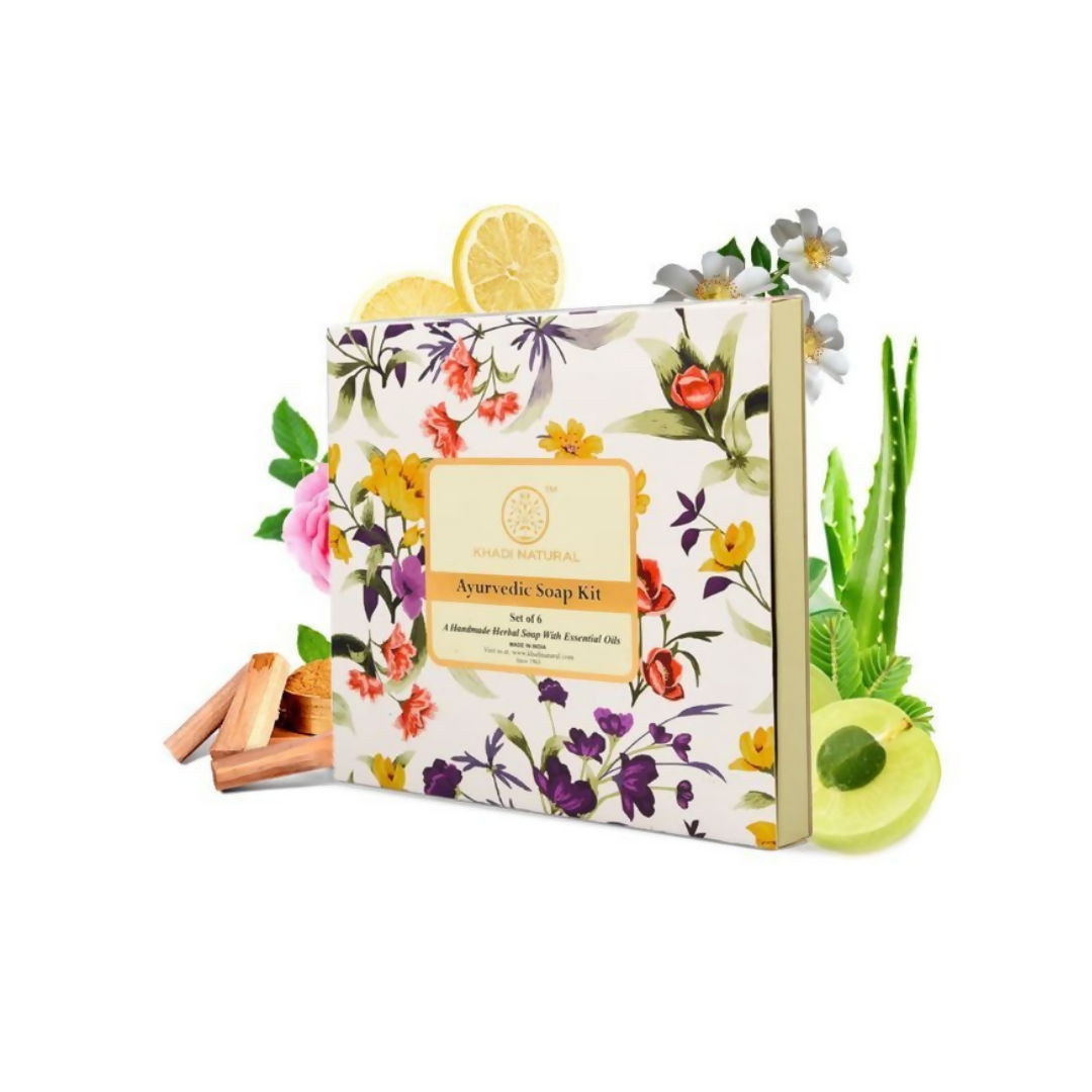 Aveda Ayurvedic Soap Kit with floral design on a white background